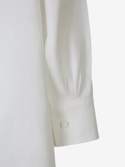 Shop Jil Sander Linen Shirt Midi Dress In White