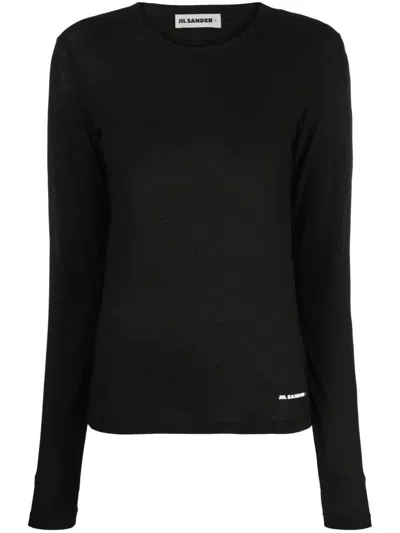 Shop Jil Sander T-shirt Cn Ls Clothing In Black