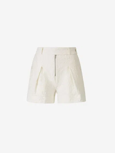 Shop Jil Sander Textured Cotton Shorts In Cream