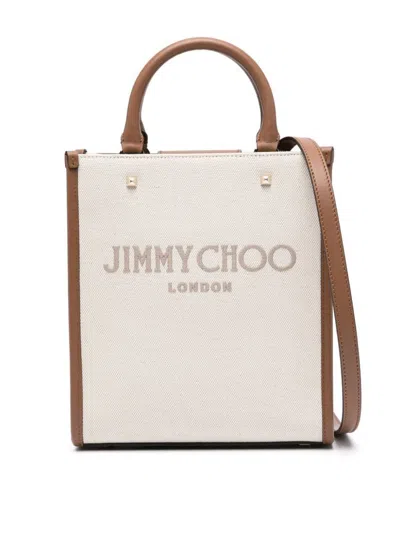 Shop Jimmy Choo Avenue Tote N/s Bags In Nude & Neutrals