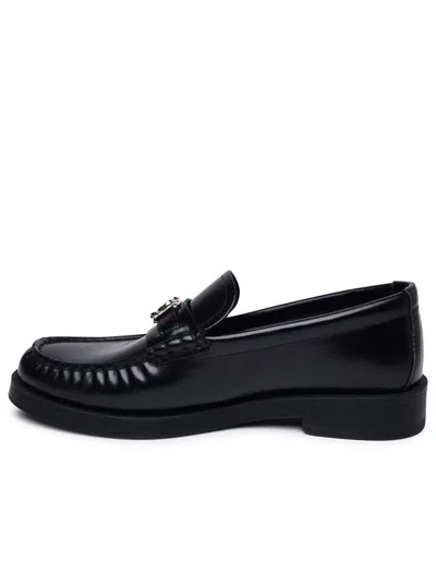 Shop Jimmy Choo Black Leather Loafers