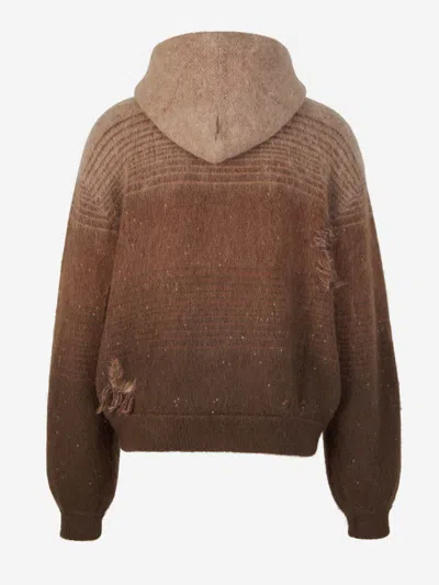Shop John Elliott Gradient Zipper Sweatshirt In Brown