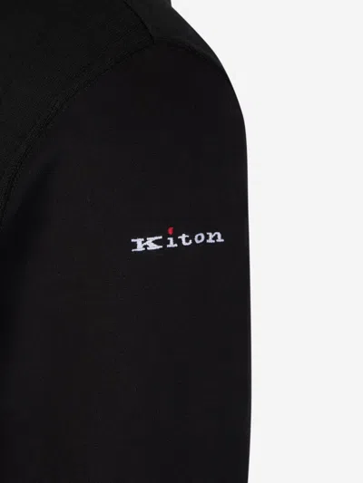 Shop Kiton Logo Stripes Tracksuit In Black