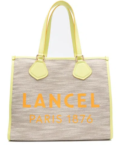 Shop Lancel L Tote Bags In Yellow & Orange