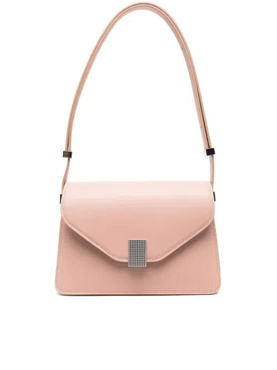 Lanvin Studded Leather Shoulder Bag In Neutral