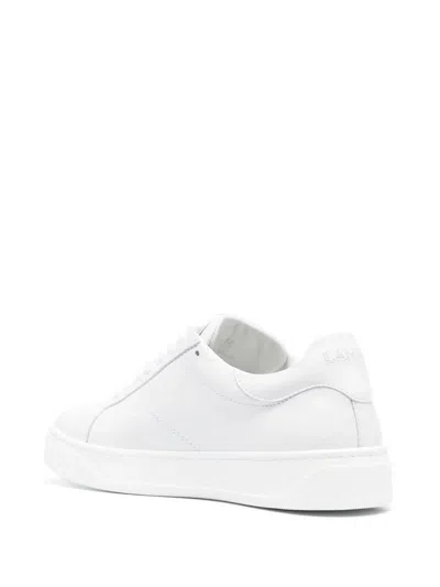 Shop Lanvin Ddb0 Leather Sneakers Shoes In White