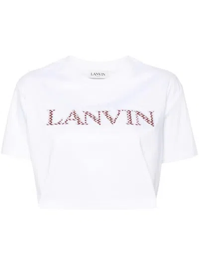 Shop Lanvin Embroidered T-shirt Clothing In White