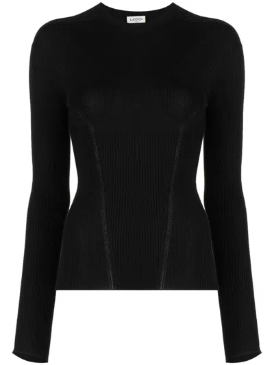 Shop Lanvin Engineered Top Clothing In Black