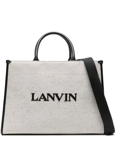 Shop Lanvin Mm Tote  With Shoulder Strap Bags In White