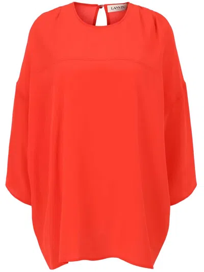 Lanvin Relaxed Fit Round Neck Top In Red