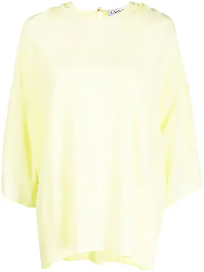 Shop Lanvin Round Neck Clothing In Yellow & Orange