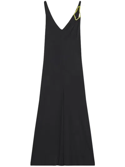 Shop Lanvin Sleeveless A-line Midi Dress Clothing In Black