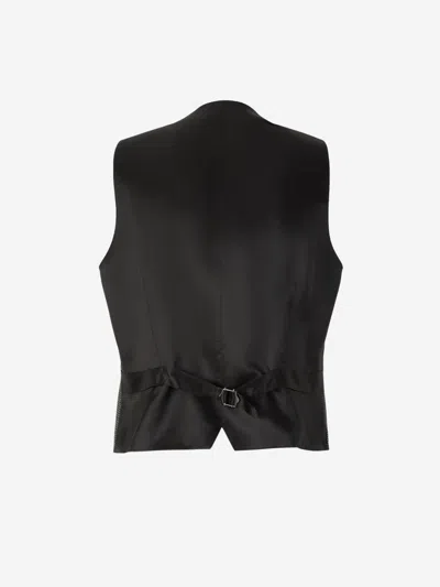 Shop Lardini Houndstooth Vest In Black