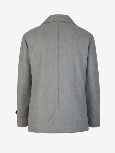 Shop Luigi Borrelli Wrap Light Coat In Light Grey