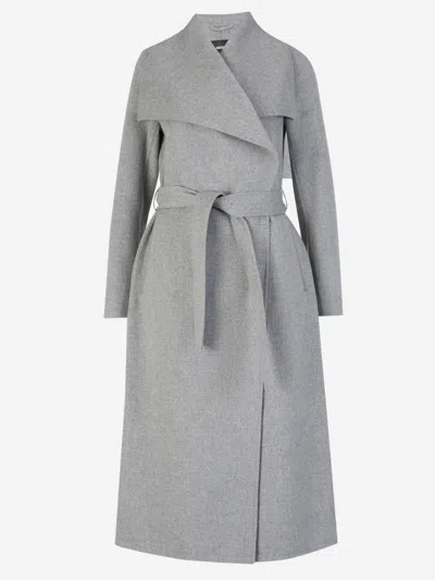 Shop Mackage Mai-cn Wool Coat In Light Grey