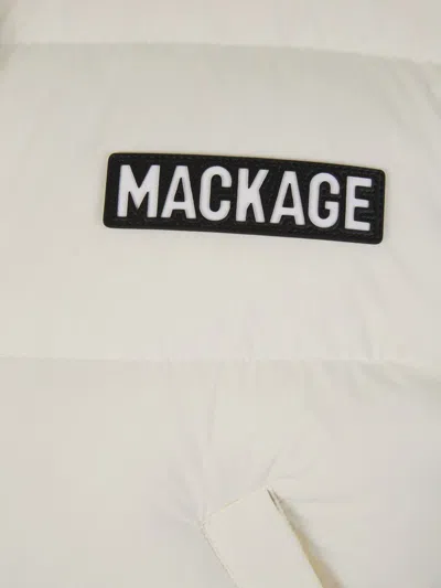 Shop Mackage Logo Padded Vest In Beige