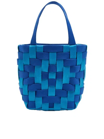 Shop Maliparmi Malìparmi Weaved Ribbon Bags In Blue