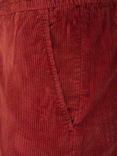 Shop Marco Pescarolo Corduroy Cotton Joggers In Red