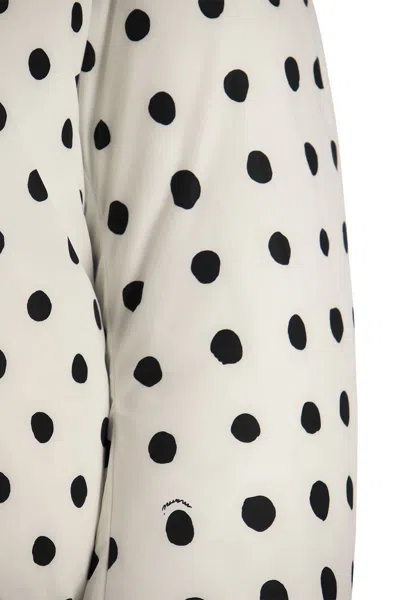 Shop Marni Oversize Down Jacket With Polka Dots In White