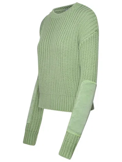 Shop Max Mara 'abyss1234' Sage Green Cotton Sweater