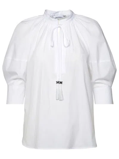 Shop Max Mara 'carpi' White Cotton Shirt