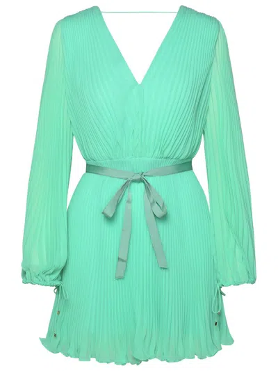 Shop Max Mara 'visit' Green Polyester Dress