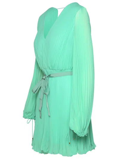Shop Max Mara 'visit' Green Polyester Dress