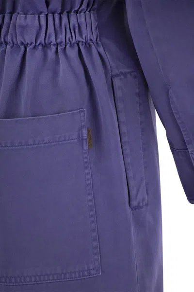 Shop Max Mara Cennare - Canvas Chemisier Dress In Purple