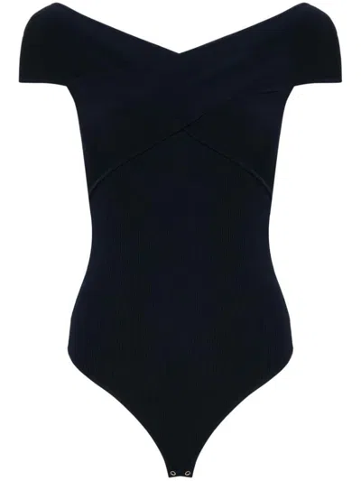 Shop Michael Kors Eco Criss Cross Bodysuit Clothing In Blue