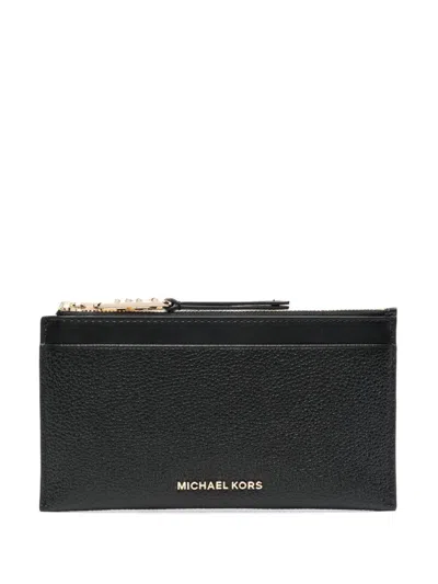 Shop Michael Kors Lg Zipper Card Case Accessories In Black