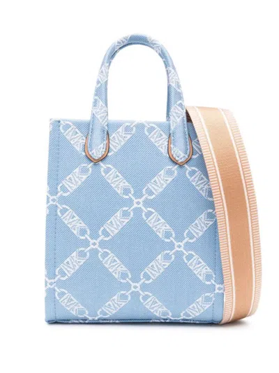 Shop Michael Kors Xs Ns Shopper Tote Xbody Bags In Blue