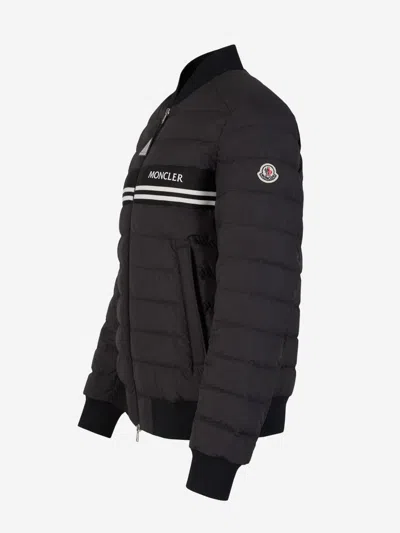 Shop Moncler Logo Padded Jacket In Black