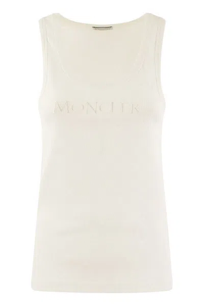Shop Moncler Logo-embroidered Sports Vest In White