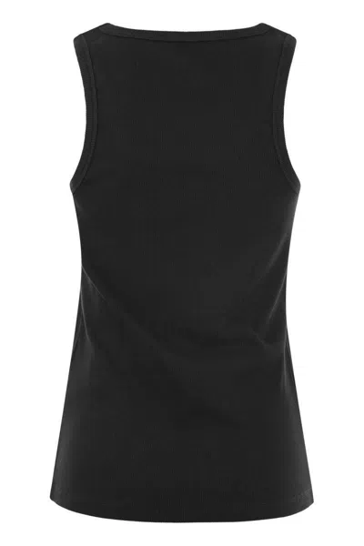 Shop Moncler Logo-embroidered Sports Vest In Black