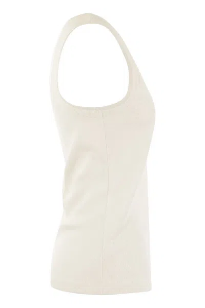 Shop Moncler Logo-embroidered Sports Vest In White