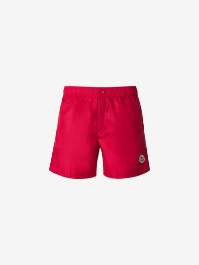 Shop Moncler Mare Boxer Swimsuit In Red