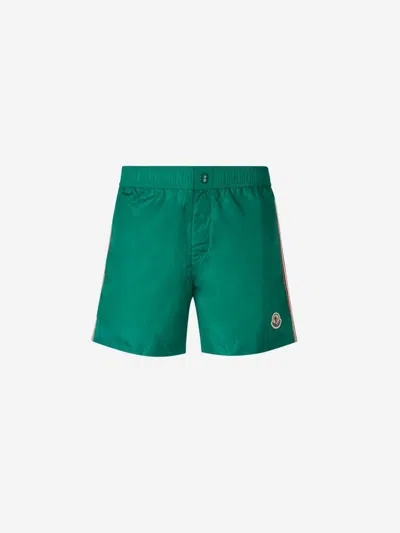 Shop Moncler Mare Boxer Swimsuit In Dark Green