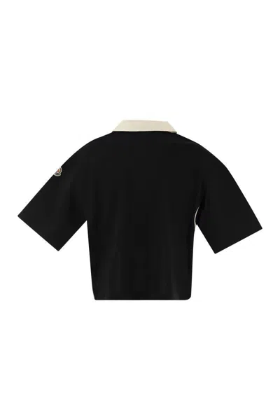 Shop Moncler Short-sleeved Polo Shirt In Navy
