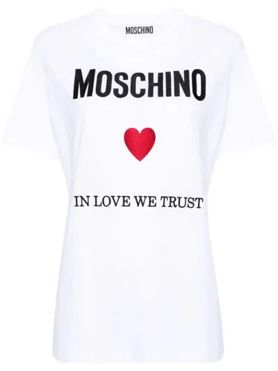 Shop Moschino T-shirt Clothing In White