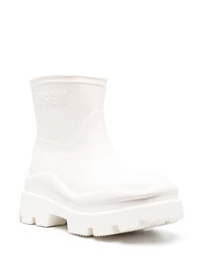 Msgm Ridged-rubber Sole Boots In White
