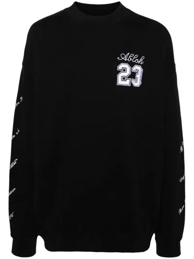 Shop Off-white 23 Logo Skate Crewneck Clothing In Black