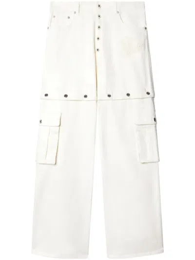 Off-white Convertible Logo-embroidered Cargo Jeans In White