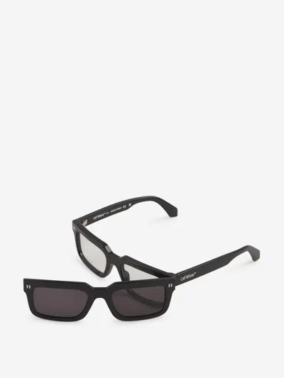 Shop Off-white On2 Clip Rectangular Sunglasses In Glass Change By Magnet