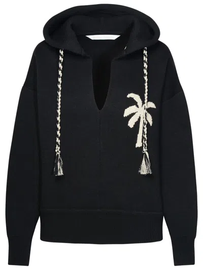 Shop Palm Angels Black Wool Blend Sweatshirt