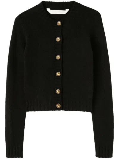Shop Palm Angels Curved Logo Cardigan Clothing In Black