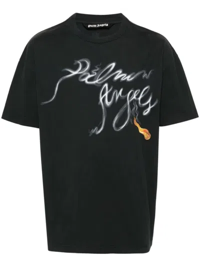 Shop Palm Angels Foggy Tee Clothing In Black