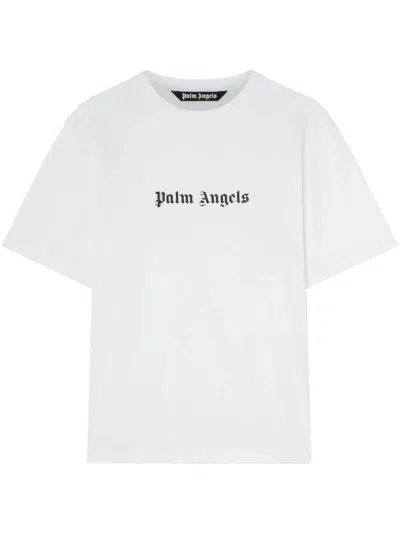 Shop Palm Angels Logo Slim Tee Clothing In White
