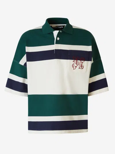 Shop Palm Angels Rugby Monogram Polo In White