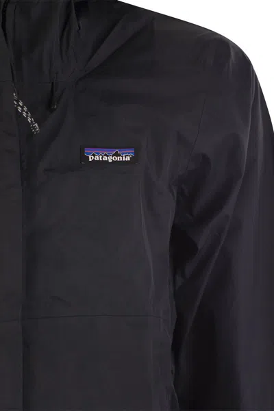Shop Patagonia Nylon Rainproof Jacket In Black
