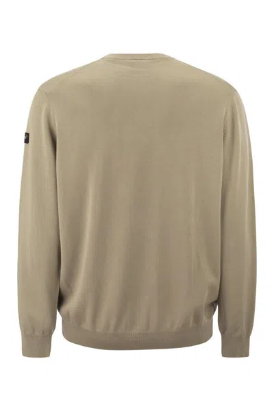 Shop Paul & Shark Garment-dyed Cotton Jersey In Beige